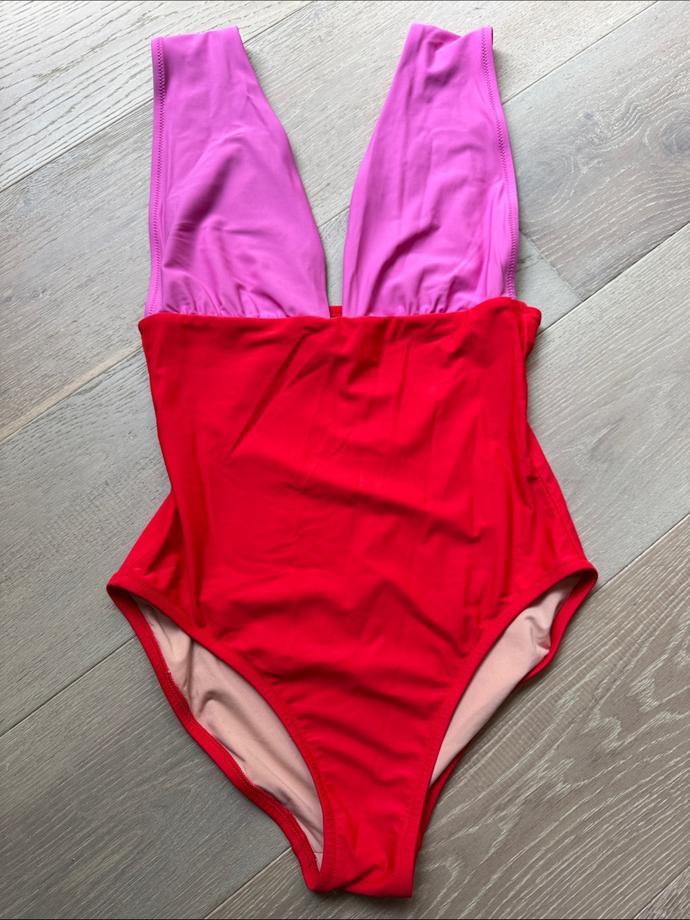 J. Crew Pink and Red One-Piece Swimsuit